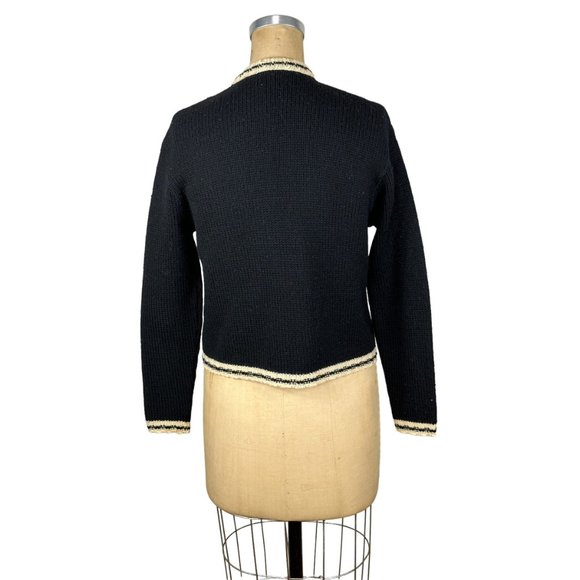 1950s wool sweater Nordic style with zipper by Darlene Knits Size M/L - Picture 4 of 6